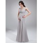 Empire Square Neckline Floor-Length Chiffon Maternity Bridesmaid Dress With Ruffle Beading (045004412)