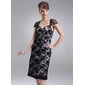 Sheath Sweetheart Knee-Length Tulle Charmeuse Mother of the Bride Dress With Lace (008005935) Sheath Sweetheart Knee-Length Tulle Charmeuse Mother of the Bride Dress With Lace (008005935)