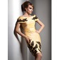 Sheath Off-the-Shoulder Knee-Length Taffeta Evening Dress With Lace (017005591) Sheath Off-the-Shoulder Knee-Length Taffeta Evening Dress With Lace (017005591)
