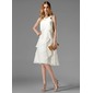A-Line/Princess Scoop Neck Knee-Length Chiffon Cocktail Dress With Lace (016022511)