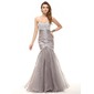 Mermaid Sweetheart Floor-Length Organza Prom Dress With Ruffle Beading (018016098)