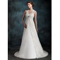 A-Line/Princess Scoop Neck Court Train Tulle Wedding Dress With Ruffle (002001296) A-Line/Princess Scoop Neck Court Train Tulle Wedding Dress With Ruffle (002001296)