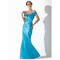 Mermaid Off-the-Shoulder Floor-Length Charmeuse Mother of the Bride Dress With Ruffle (008005637)