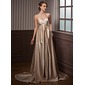 Empire Sweetheart Court Train Satin Wedding Dress With Ruffle (002012194)
