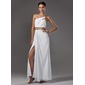 A-Line/Princess One-Shoulder Floor-Length Chiffon Prom Dress With Ruffle Beading (018002453)