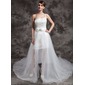 A-Line/Princess One-Shoulder Asymmetrical Satin Tulle Wedding Dress With Beadwork Sequins (002024076) A-Line/Princess One-Shoulder Asymmetrical Satin Tulle Wedding Dress With Beadwork Sequins (002024076)