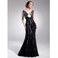 Sheath V-neck Court Train Chiffon Mother of the Bride Dress With Beading (008014560) Sheath V-neck Court Train Chiffon Mother of the Bride Dress With Beading (008014560)