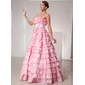 Ball-Gown Strapless Floor-Length Taffeta Prom Dress With Sash (018014476)