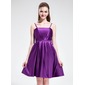 Empire Knee-Length Charmeuse Bridesmaid Dress With Ruffle (007025588) Empire Knee-Length Charmeuse Bridesmaid Dress With Ruffle (007025588)