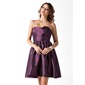 Empire Scalloped Neck Knee-Length Taffeta Homecoming Dress With Ruffle (022010094)