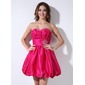 A-Line/Princess Sweetheart Short/Mini Taffeta Cocktail Dress With Ruffle Beading (016005261) A-Line/Princess Sweetheart Short/Mini Taffeta Cocktail Dress With Ruffle Beading (016005261)