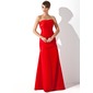 Mermaid Strapless Floor-Length Satin Bridesmaid Dress With Ruffle (007001894)