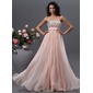Empire Strapless Floor-Length Chiffon Prom Dress With Beading Sequins (018022745)