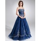 Ball-Gown Sweetheart Floor-Length Organza Quinceanera Dress With Embroidered Beading (021004556)