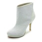 Satin Closed Toe Platform Boots Wedding Shoes With Stitching Lace (047017789)