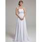 Empire Strapless Sweep Train Chiffon Wedding Dress With Ruffle Beadwork (002001171) Empire Strapless Sweep Train Chiffon Wedding Dress With Ruffle Beadwork (002001171)