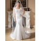 Mermaid Square Neckline Court Train Satin Lace Wedding Dress With Beadwork (002000257) Mermaid Square Neckline Court Train Satin Lace Wedding Dress With Beadwork (002000257)