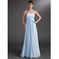 Empire Floor-Length Chiffon Charmeuse Maternity Bridesmaid Dress With Ruffle Sash (045004393)