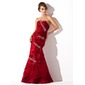 Sereia Coração Vestidos longo Tafetá laço Vestido de baile com Bordado (018005088)
