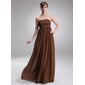 Empire Strapless Floor-Length Chiffon Charmeuse Maternity Bridesmaid Dress With Ruffle (045004381)