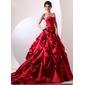 Ball-Gown Sweetheart Chapel Train Satin Quinceanera Dress With Ruffle Beading (021020697) Ball-Gown Sweetheart Chapel Train Satin Quinceanera Dress With Ruffle Beading (021020697)