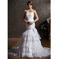 Mermaid Strapless Court Train Organza Satin Wedding Dress With Ruffle Beadwork (002011553) Mermaid Strapless Court Train Organza Satin Wedding Dress With Ruffle Beadwork (002011553)