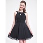 A-Line/Princess Scoop Neck Short/Mini Chiffon Homecoming Dress With Ruffle Beading (022025587) A-Line/Princess Scoop Neck Short/Mini Chiffon Homecoming Dress With Ruffle Beading (022025587)