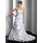 A-Line/Princess Sweetheart Court Train Satin Wedding Dress With Ruffle Lace Beadwork (002000448) A-Line/Princess Sweetheart Court Train Satin Wedding Dress With Ruffle Lace Beadwork (002000448)