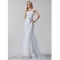 Sheath/Column Sweetheart Court Train Satin Tulle Wedding Dress With Embroidery Lace Beadwork Sequins (002005188) Sheath/Column Sweetheart Court Train Satin Tulle Wedding Dress With Embroidery Lace Beadwork Sequins (002005188)
