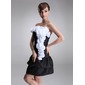 A-Line/Princess Strapless Short/Mini Taffeta Cocktail Dress With Ruffle Flower(s) (016005267)