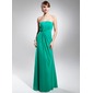 Sheath Strapless Floor-Length Chiffon Bridesmaid Dress With Ruffle (007020335)