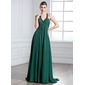 Empire Halter Watteau Train Chiffon Prom Dress With Ruffle Beading (018004885) Empire Halter Watteau Train Chiffon Prom Dress With Ruffle Beading (018004885)