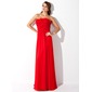 A-Line/Princess Strapless Floor-Length Chiffon Tulle Prom Dress With Ruffle (018004828)