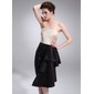 Sheath Strapless Knee-Length Charmeuse Bridesmaid Dress With Ruffle (016021263)
