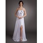 Jakke One-Shoulder Gulvlang Chiffon Festkjole med Flæsekanter Blomst(er) Palliet-belagt (020016349)