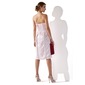 Sheath Strapless Knee-Length Charmeuse Lace Cocktail Dress (016025924)