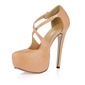 Leatherette Stiletto Heel Closed Toe Platform Pumps (085017468)