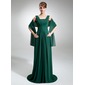 Empire V-neck Court Train Chiffon Mother of the Bride Dress With Ruffle (008006425)