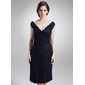 Sheath Off-the-Shoulder Knee-Length Charmeuse Lace Mother of the Bride Dress (008005700) Sheath Off-the-Shoulder Knee-Length Charmeuse Lace Mother of the Bride Dress (008005700)