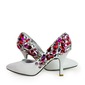 Leatherette Stiletto Heel Closed Toe Pumps Wedding Shoes With Rhinestone (047011809)