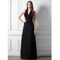 A-Line/Princess Halter Floor-Length Chiffon Bridesmaid Dress With Ruffle (007013634)