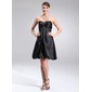 Empire Sweetheart Knee-Length Charmeuse Homecoming Dress With Ruffle (022003348)