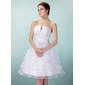 A-Line/Princess V-neck Knee-Length Organza Homecoming Dress With Ruffle Beading (022021057) A-Line/Princess V-neck Knee-Length Organza Homecoming Dress With Ruffle Beading (022021057)