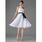 A-Line/Princess Strapless Knee-Length Chiffon Bridesmaid Dress With Ruffle Sash (007000954)