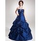 A-Line/Princess Halter Floor-Length Taffeta Quinceanera Dress With Ruffle Beading (021020760) A-Line/Princess Halter Floor-Length Taffeta Quinceanera Dress With Ruffle Beading (021020760)
