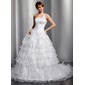 Duchesse-Linie One-Shoulder-Träger Hof-Schleppe Organza Satin Brautkleid mit Spitze Paillette (002014750) Duchesse-Linie One-Shoulder-Träger Hof-Schleppe Organza Satin Brautkleid mit Spitze Paillette (002014750)