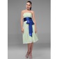Empire Strapless Tea-Length Chiffon Charmeuse Bridesmaid Dress With Ruffle Sash (007020722) Empire Strapless Tea-Length Chiffon Charmeuse Bridesmaid Dress With Ruffle Sash (007020722)