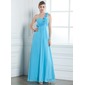 Empire One-Shoulder Floor-Length Chiffon Evening Dress With Ruffle Flower(s) (017004353) Empire One-Shoulder Floor-Length Chiffon Evening Dress With Ruffle Flower(s) (017004353)