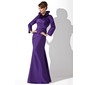 Mermaid High Neck Floor-Length Taffeta Mother of the Bride Dress With Ruffle (008006080)