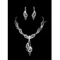 bella strass ceco con il set di nozze gioielli placcati in lega, tra collana e orecchini (011006980)